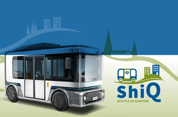 Projektlogo mit einem modernen Elektrobus