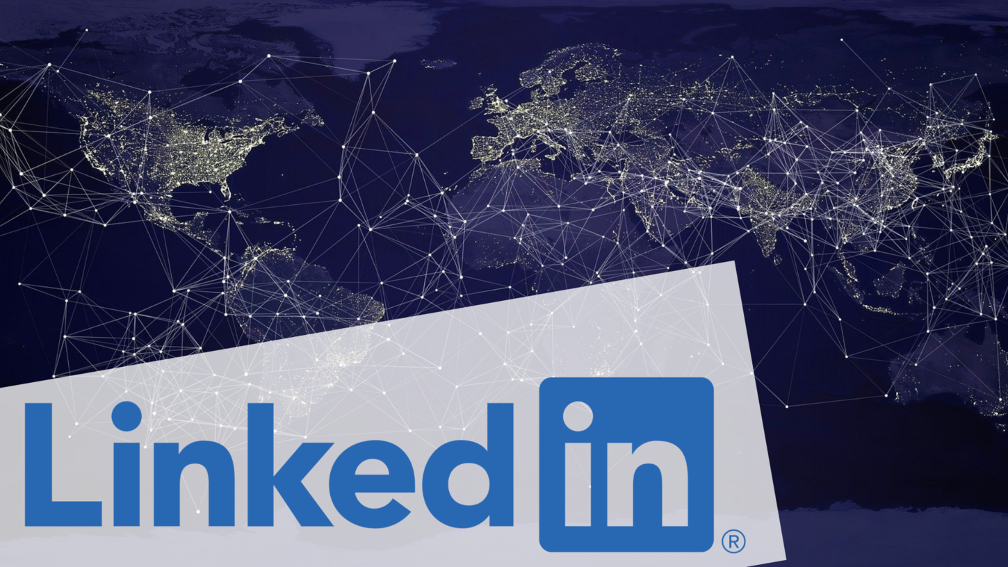 you can see the world as a network and in front the letters: LinkedIn